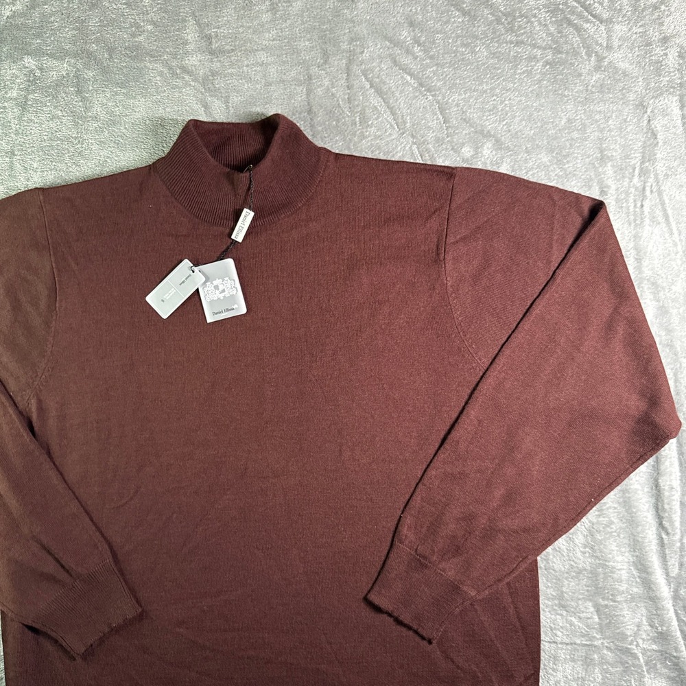Daniel Elissa Mock Neck Sweater Pullover Knit Top Long Sleeve Casual L